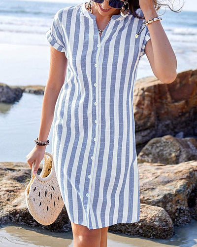 Julia™ | Robe-chemise rayée élégante