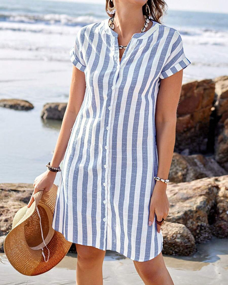 Julia™ | Robe-chemise rayée élégante