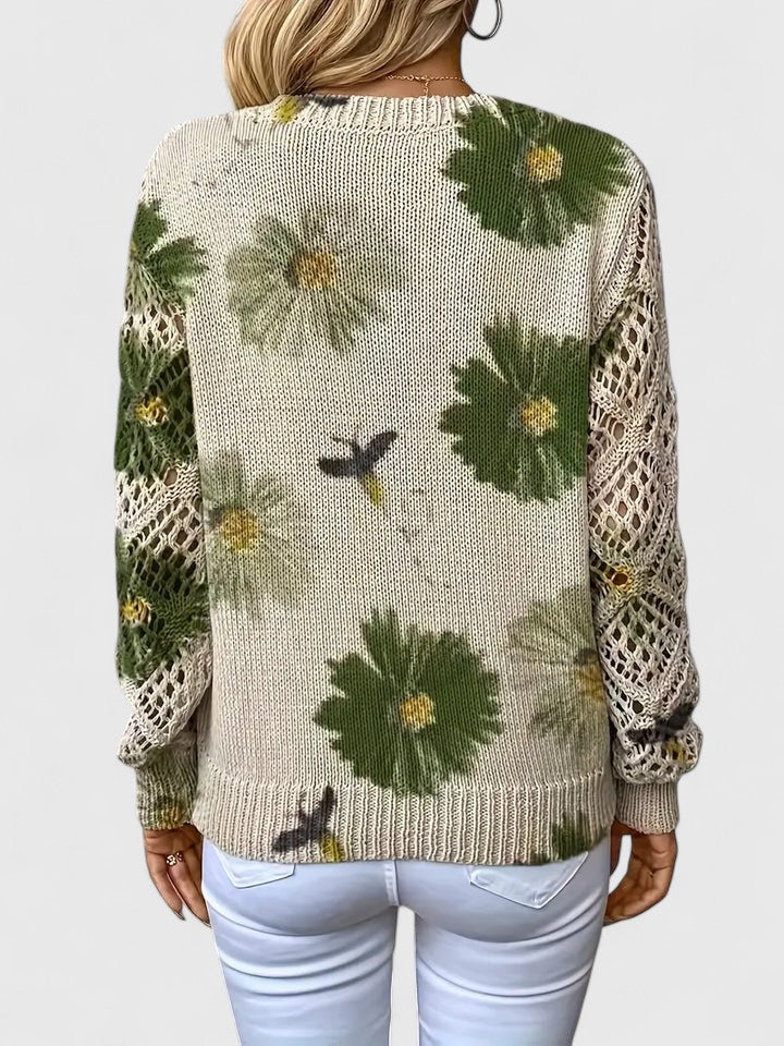 Élise™ | Pull élégant à motif fleuri