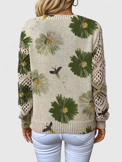 Élise™ | Pull élégant à motif fleuri