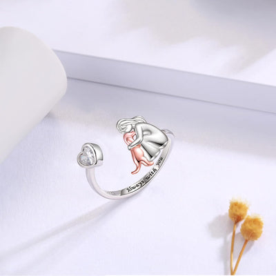 Fidéla™ – Bague réglable en argent "Always with you" avec pierre de zircon