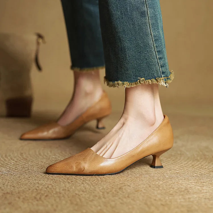 Donatella™ | Décolleté en Cuir Véritable