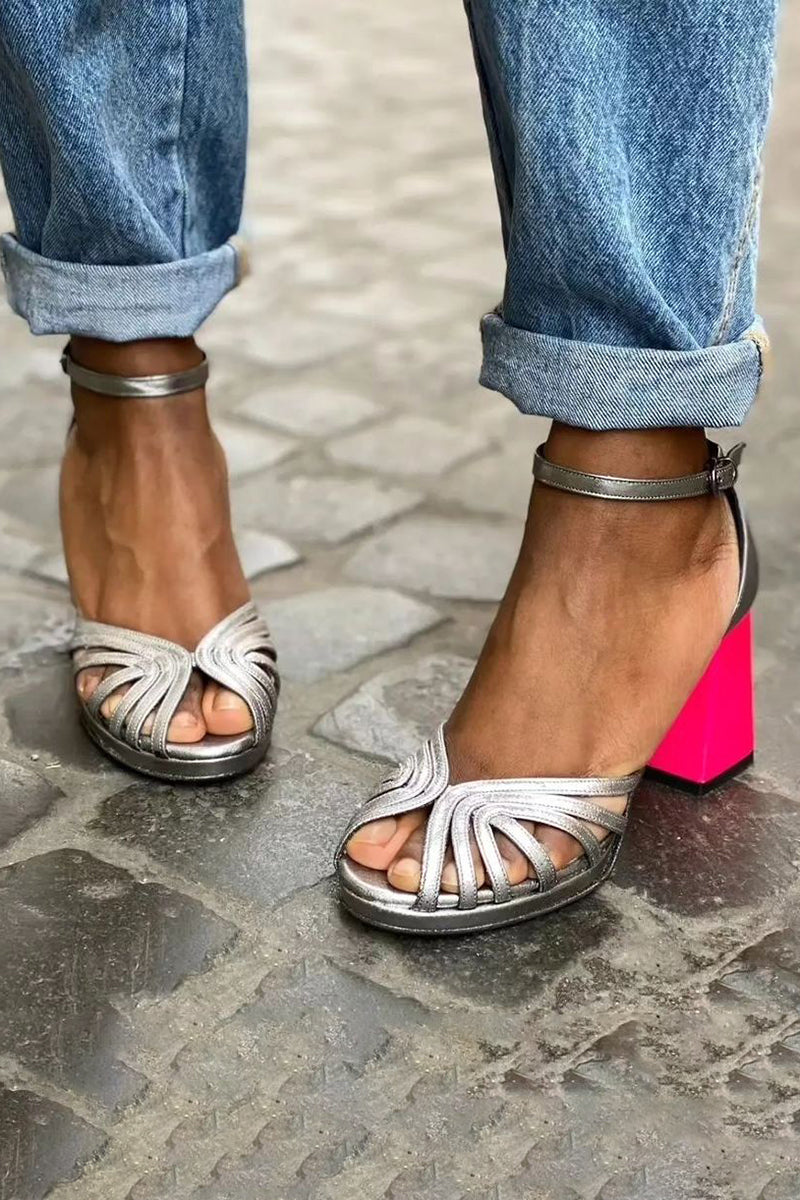 Giorgia™ – Sandales Vernies à Talon Large avec Boucle Élégante