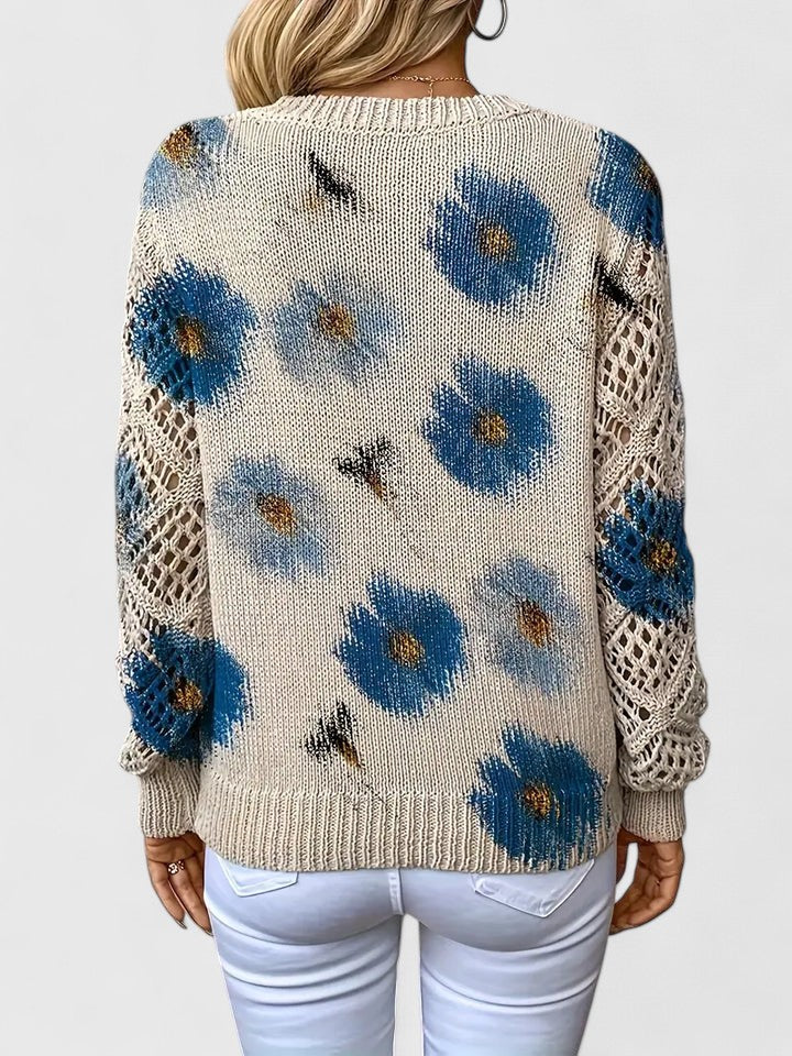 Élise™ | Pull élégant à motif fleuri
