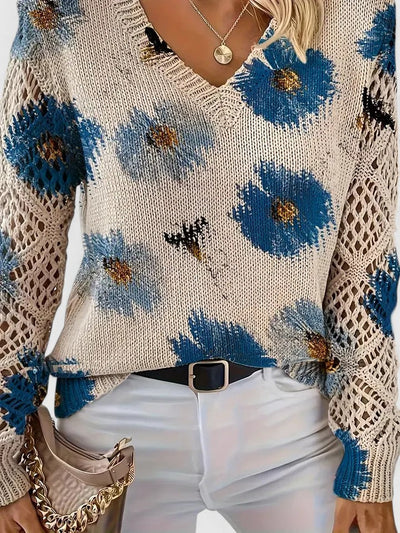 Élise™ | Pull élégant à motif fleuri