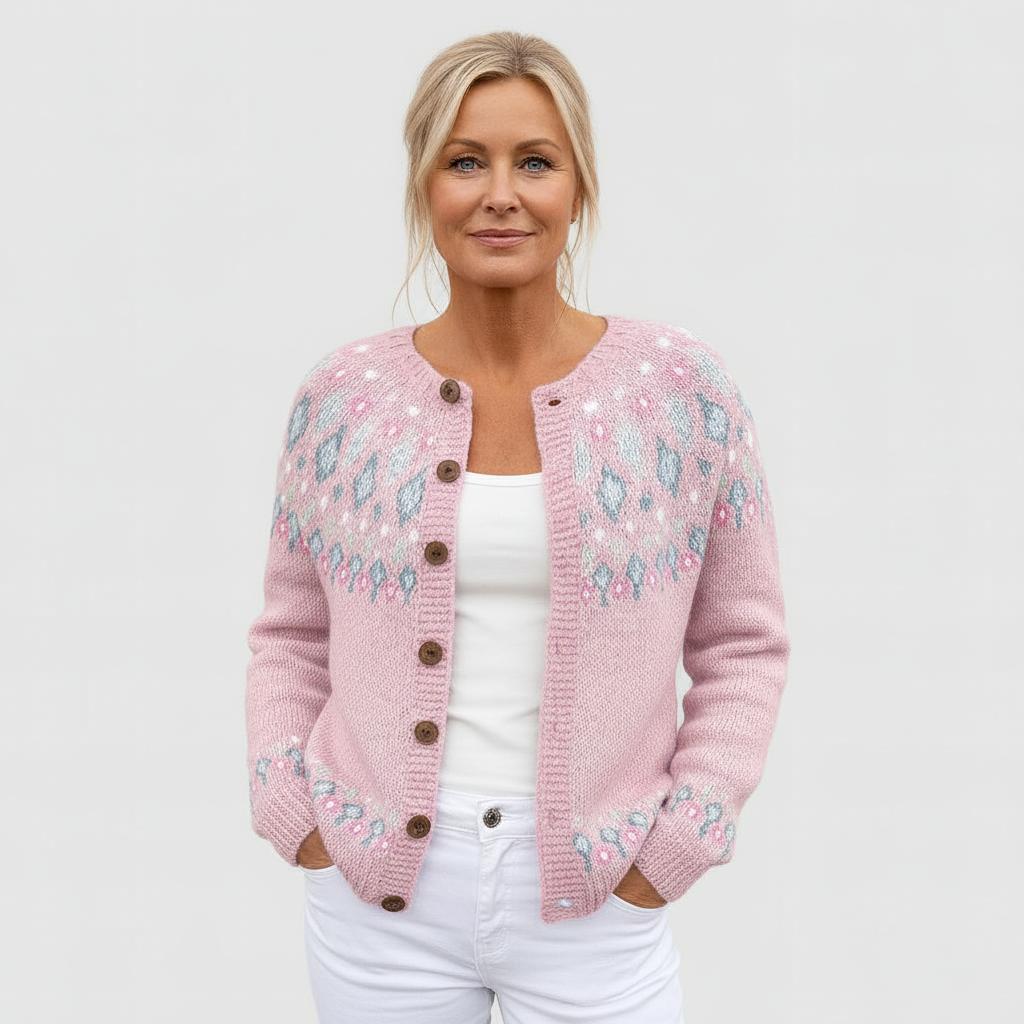 Céliane™ | Gilet en maille ajourée à motif