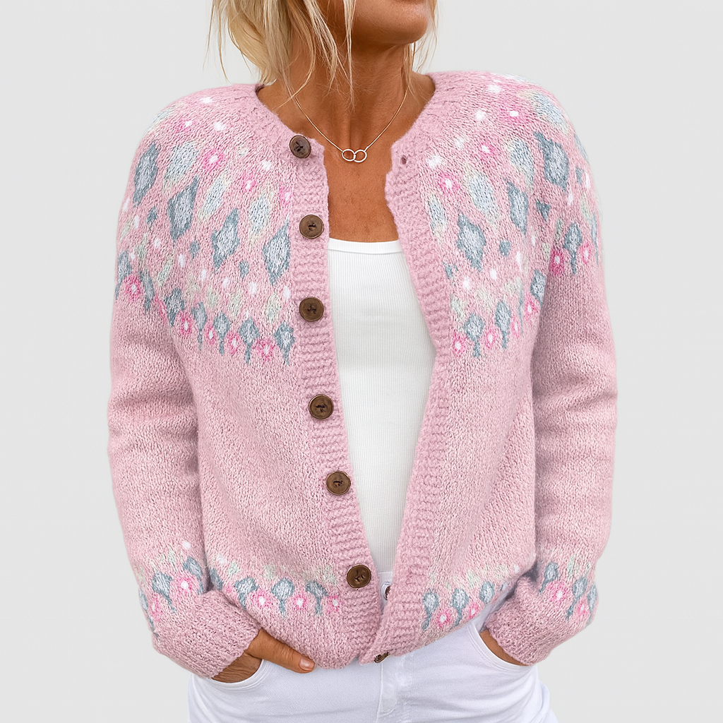 Céliane™ | Gilet en maille ajourée à motif