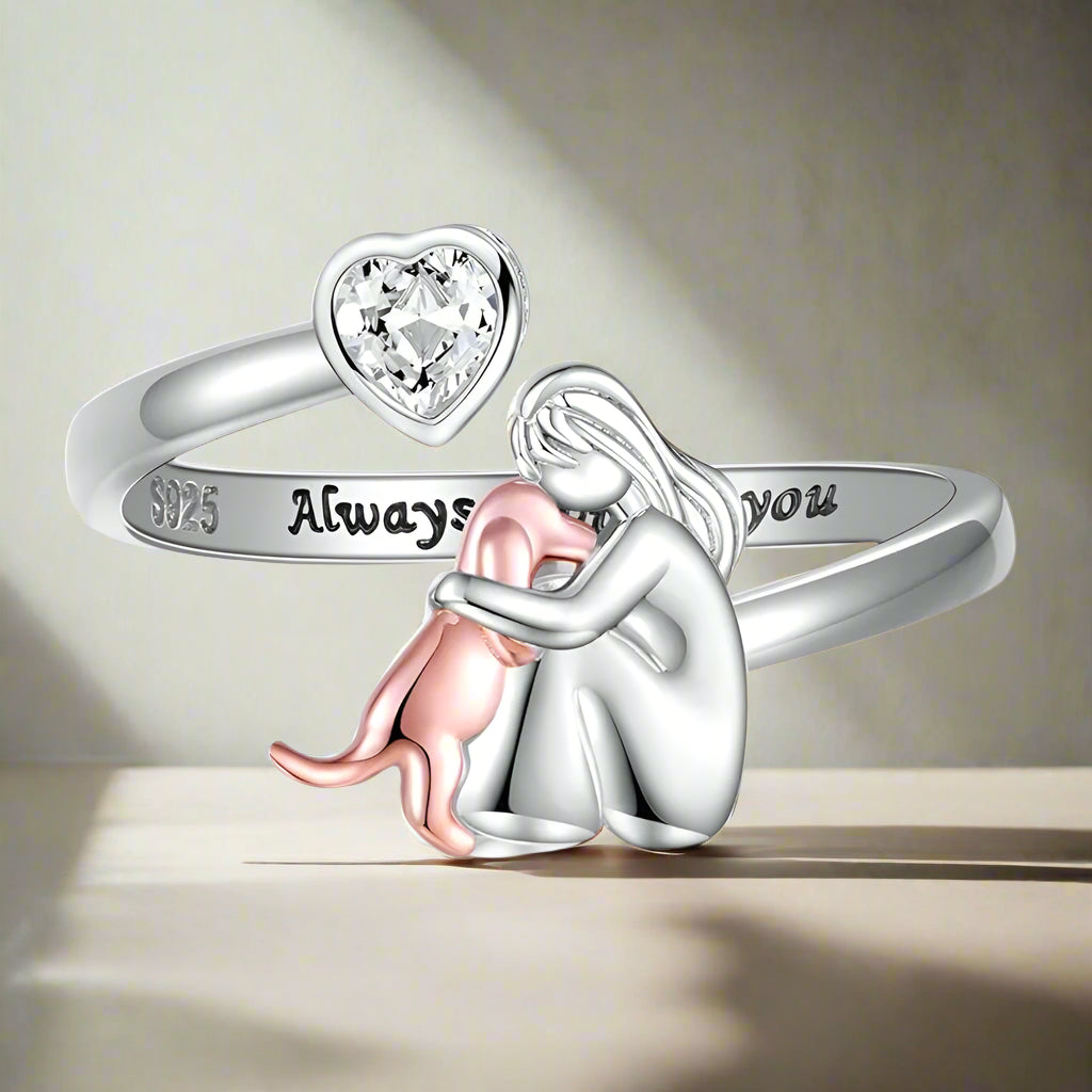 Fidéla™ – Bague réglable en argent "Always with you" avec pierre de zircon