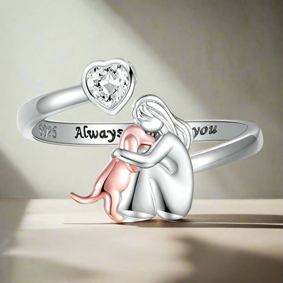 Fidéla™ – Bague réglable en argent "Always with you" avec pierre de zircon